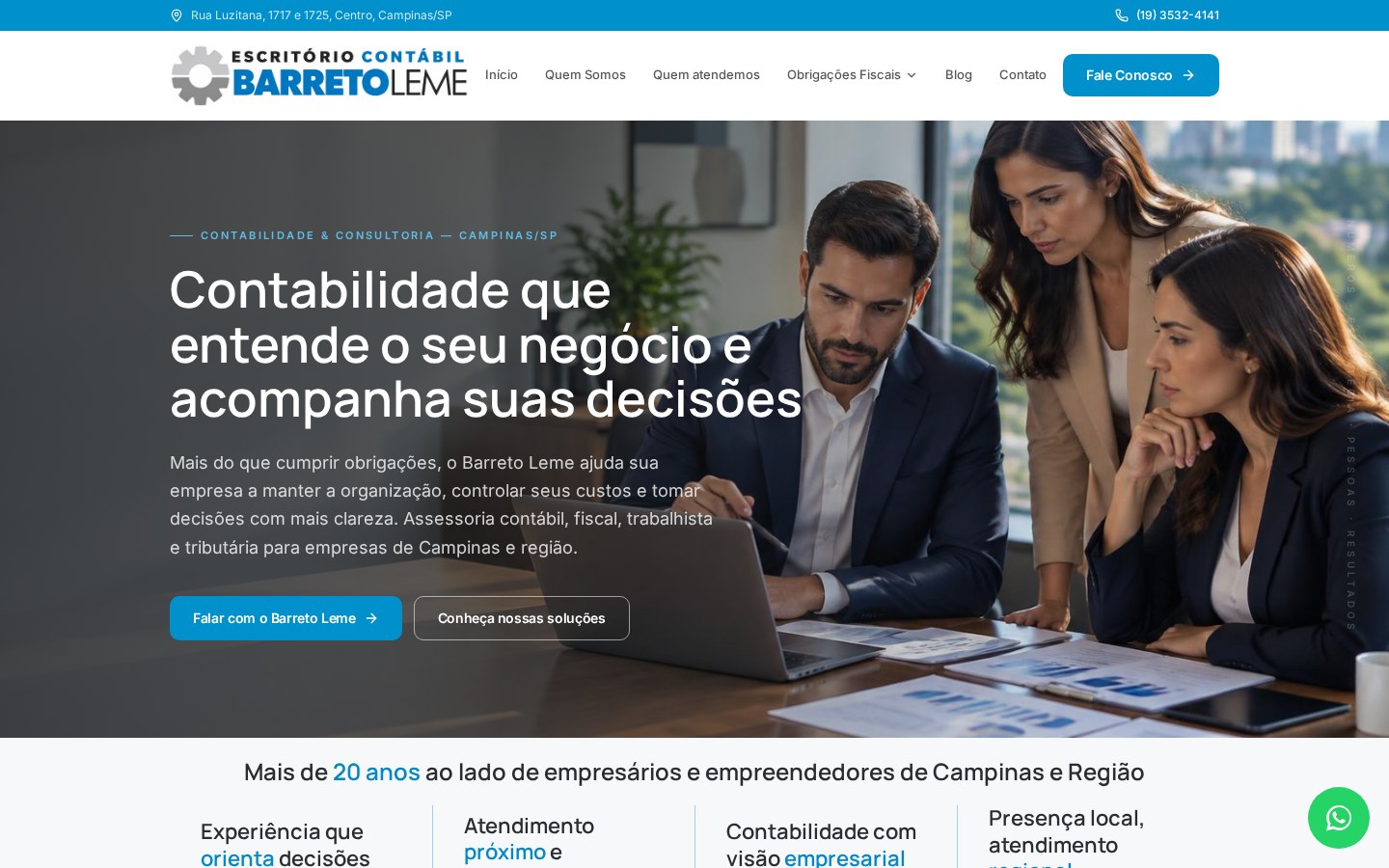 Página inicial de Barreto Leme Contabilidade