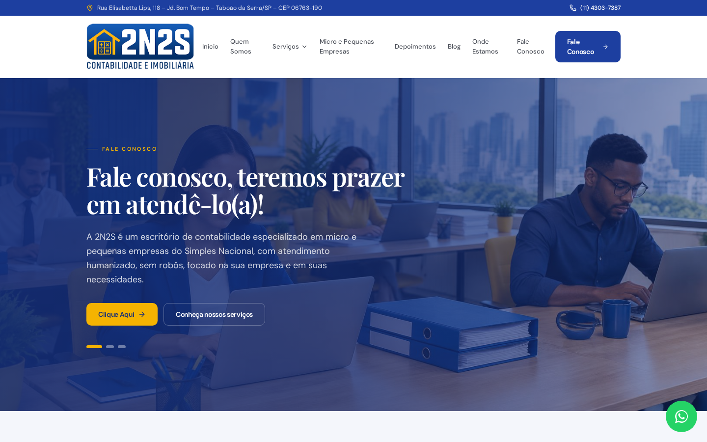 Página inicial de 2N2S Assessoria Contábil